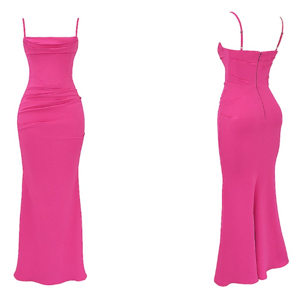 HOUSE OF CB 'Milena' Hot Pink Corset Maxi Dress NWOT - Picture 5 of 10